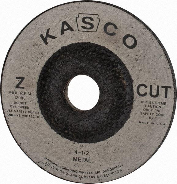 Made in USA - 4-1/2" Wheel Diam, 1/4" Wheel Thickness, 7/8" Arbor Hole, Type 27 Depressed Center Wheel - Zirconia Alumina, 12,000 Max RPM, Compatible with Angle Grinder - Eagle Tool & Supply