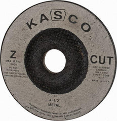 Made in USA - 4-1/2" Wheel Diam, 1/4" Wheel Thickness, 7/8" Arbor Hole, Type 27 Depressed Center Wheel - Zirconia Alumina, 12,000 Max RPM, Compatible with Angle Grinder - Eagle Tool & Supply