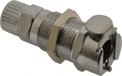 CPC Colder Products - PTF Brass, Quick Disconnect, Panel Mount Coupling Body - 250 Max psi, -40 to 180°F, 2" OAL x 0.75" Overall Height, Chrome Plated - Eagle Tool & Supply