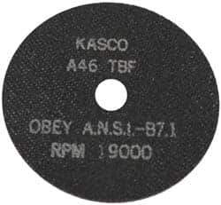 Made in USA - 3" 60 Grit Aluminum Oxide Cutoff Wheel - 1/32" Thick, 1/4" Arbor, 25,000 Max RPM, Use with Die Grinders - Eagle Tool & Supply