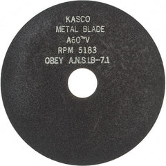 Made in USA - 7" 60 Grit Aluminum Oxide Cutoff Wheel - 1/16" Thick, 1-1/4" Arbor, 5,184 Max RPM, Use with Stationary Tools - Eagle Tool & Supply