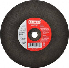 Made in USA - 7" 46 Grit Aluminum Oxide Cutoff Wheel - 1/16" Thick, 5/8" Arbor, 8,732 Max RPM, Use with Circular Saws - Eagle Tool & Supply