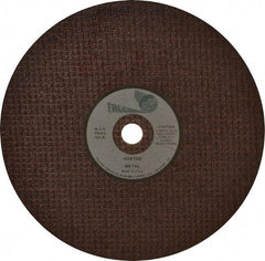 Made in USA - 8" 36 Grit Aluminum Oxide Cutoff Wheel - 1/8" Thick, 5/8" Arbor, 8,000 Max RPM, Use with Chop Saws - Eagle Tool & Supply