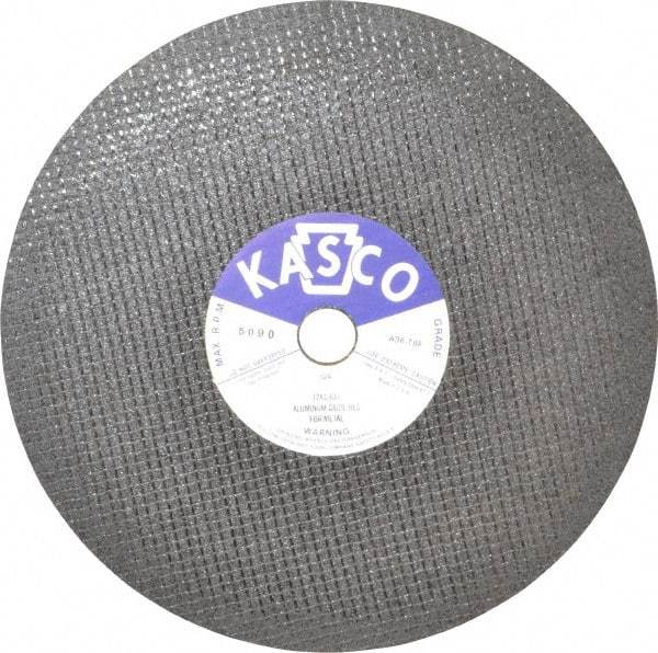 Made in USA - 12" 36 Grit Aluminum Oxide Cutoff Wheel - 1/8" Thick, 1" Arbor, 5,095 Max RPM, Use with Stationary Tools - Eagle Tool & Supply