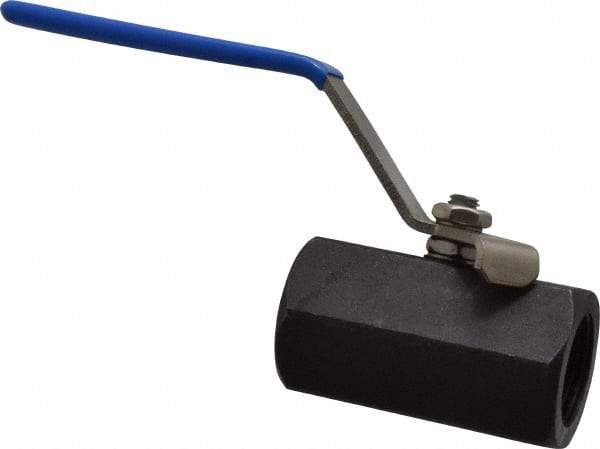 Midwest Control - 3/4" Pipe, Carbon Steel Standard Ball Valve - 1 Piece, Inline - One Way Flow, FNPT x FNPT Ends, Lever Handle, 1,000 WOG - Eagle Tool & Supply
