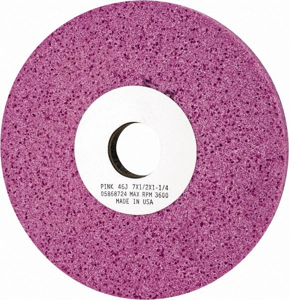 Grier Abrasives - 7" Diam x 1-1/4" Hole x 1/2" Thick, J Hardness, 46 Grit Surface Grinding Wheel - Eagle Tool & Supply