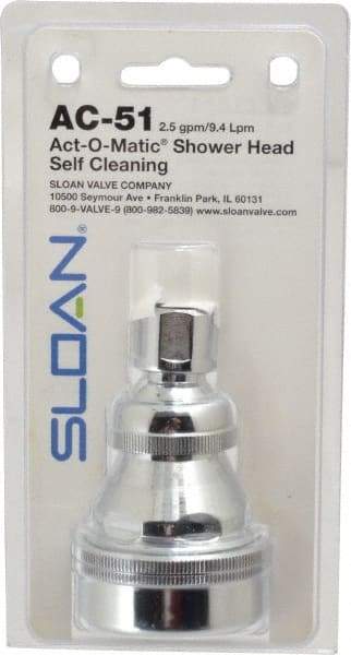 Sloan Valve Co. - 2.5 GPM, 2-1/2 Face Diameter, Shower Head - Chrome Plated, Brass - Eagle Tool & Supply