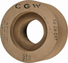 Camel Grinding Wheels - 6" Wide x 12" Diam, Type 7 Feed Regulating Wheel - 5" Hole Size, 80 Grit, Hardness R, 7-1/2" Diam x 1-1/2" Deep Recess, 7-1/2" Diam x 1-1/2" Deep Opposite Side Recess - Eagle Tool & Supply