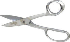 Clauss - 2-3/4" LOC, 8-1/4" OAL Chrome Plated High Leverage Shears - Ambidextrous, Straight Handle, For General Purpose Use - Eagle Tool & Supply