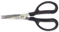 Clauss - 2" LOC, 7" OAL Stainless Steel Blunt Point Shears - Ambidextrous, Serrated, Straight Handle, For General Purpose Use - Eagle Tool & Supply