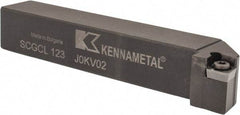 Kennametal - SCGC, Left Hand Cut, 0° Lead Angle, 3/4" Shank Height x 3/4" Shank Width, Neutral Rake Indexable Turning Toolholder - 4-1/2" OAL, CP..32.5. Insert Compatibility, Series Screw-On - Eagle Tool & Supply