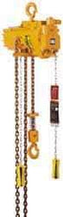 Ingersoll-Rand - 2,200 Lb Load Limit, 10' Max Height Top Hook Air Hoist - 28 FPM Lift Speed, 18" Min Headroom, Pendant Control - Eagle Tool & Supply