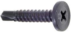 Buildex - #12, Pancake Head, Phillips Drive, 1" Length Under Head, #3 Point, Self Drilling Screw - Steel - Eagle Tool & Supply
