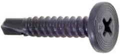 Buildex - #12, Pancake Head, Phillips Drive, 1" Length Under Head, #3 Point, Self Drilling Screw - Steel - Eagle Tool & Supply