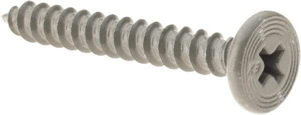 Buildex - #10 Pancake Head Phillips Sheet Metal Screw - Steel, 1" Length Under Head - Eagle Tool & Supply