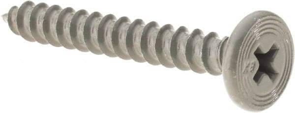 Buildex - #10 Pancake Head Phillips Sheet Metal Screw - Steel, 1-1/2" Length Under Head - Eagle Tool & Supply