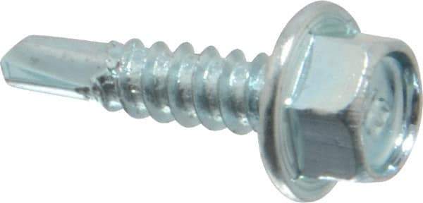 Buildex - #10, Hex Washer Head, Hex Drive, 3/4" Length Under Head, #3 Point, Self Drilling Screw - Steel - Eagle Tool & Supply