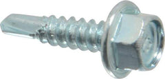 Buildex - #10, Hex Washer Head, Hex Drive, 3/4" Length Under Head, #3 Point, Self Drilling Screw - Steel - Eagle Tool & Supply