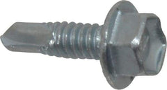 Buildex - #10, Hex Washer Head, Hex Drive, 5/8" Length Under Head, #2 Point, Self Drilling Screw - Steel - Eagle Tool & Supply