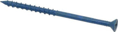 Made in USA - 3/16" Diam, 3-1/4" OAL, Phillips Drive, Concrete Screw & Masonry Fastener - Steel, Blue Climaseal Finish, Includes Drill Bit - Eagle Tool & Supply