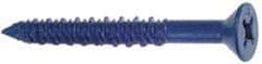 Made in USA - 1/4" Diam, 4" OAL, Phillips Drive, Concrete Screw & Masonry Fastener - Steel, Blue Climaseal Finish, Includes Drill Bit - Eagle Tool & Supply