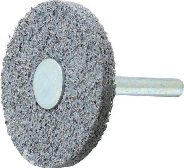 Superior Abrasives - 2" Diam, 1/4" Face Width, 1/4" Center Hole, Fine Grade, Silicon Carbide Deburring Wheel - Unitized, Soft Density 2 Grade - Eagle Tool & Supply