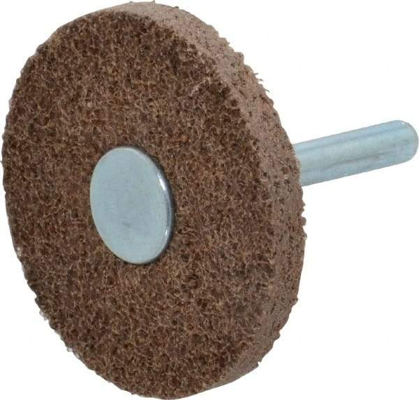 Superior Abrasives - 2" Diam, 1/4" Face Width, 1/4" Center Hole, Medium Grade, Aluminum Oxide Deburring Wheel - Unitized, Medium Density 6 Grade - Eagle Tool & Supply