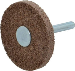 Superior Abrasives - 2" Diam, 1/4" Face Width, 1/4" Center Hole, Medium Grade, Aluminum Oxide Deburring Wheel - Unitized, Medium Density 6 Grade - Eagle Tool & Supply