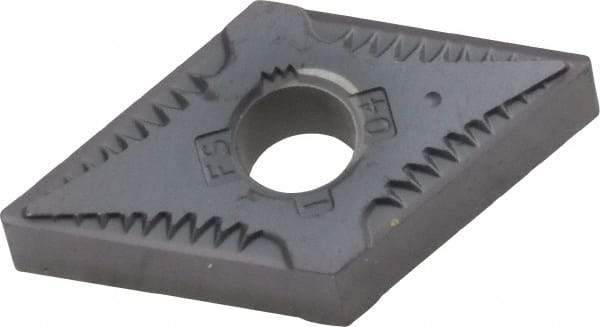 Kennametal - DNGG431 FS KC5010 Grade Carbide Turning Insert - TiAlN Coated 55° Diamond, 1/2" Inscr Circle, 3/16" Thick, 1/64" Cnr Rad - Eagle Tool & Supply
