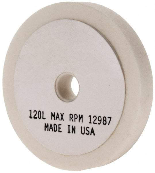 Grier Abrasives - 120 Grit Aluminum Oxide Type 1 Internal Grinding Wheel - 2-1/2" Diam x 3/8" Hole x 3/8" Thick, 12,987 Max RPM, Fine Grade, L Hardness, Vitrified Bond - Eagle Tool & Supply