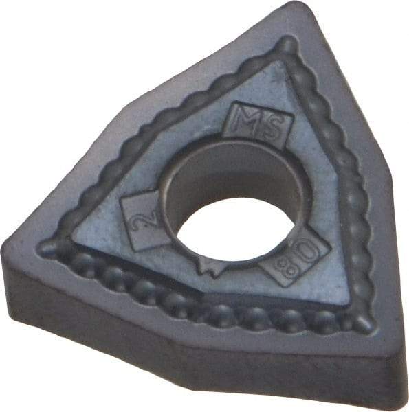 Kennametal - WNMG432 MS Grade KC5010 Carbide Turning Insert - TiAlN Finish, 80° Trigon, 1/2" Inscr Circle, 3/16" Thick, 1/32" Corner Radius - Eagle Tool & Supply