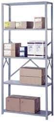 Lyon - 6 Shelf Add-On Open Steel Shelving - 900 Lb Capacity, 36" Wide x 84" High x 12" Deep, Gray - Eagle Tool & Supply