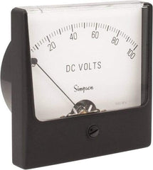 Simpson Electric - Analog, DC Voltmeter, Panel Meter - 60 Hz, 1000 Ohms at 60 Hz, 100 VDC - Eagle Tool & Supply