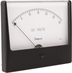 Simpson Electric - Analog, DC Voltmeter, Panel Meter - 60 Hz, 1000 Ohms at 60 Hz, 30 VDC - Eagle Tool & Supply