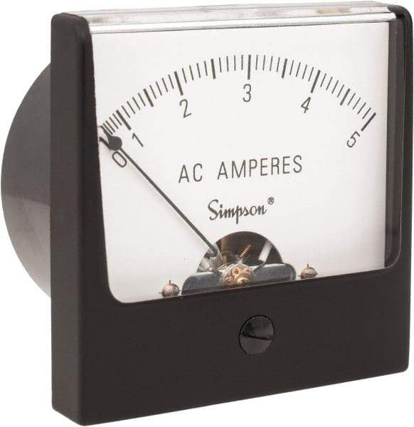 Simpson Electric - Analog, AC Ammeter, Panel Meter - 60 Hz, 0.008 Ohms at 60 Hz - Eagle Tool & Supply