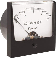 Simpson Electric - Analog, AC Ammeter, Panel Meter - 60 Hz, 0.008 Ohms at 60 Hz - Eagle Tool & Supply