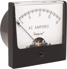 Simpson Electric - Analog, AC Ammeter, Panel Meter - 60 Hz, 0.0025 Ohms at 60 Hz - Eagle Tool & Supply