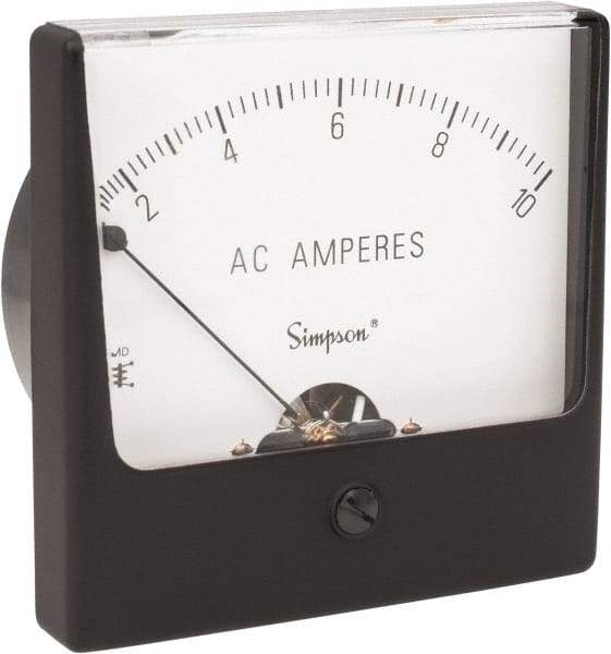 Simpson Electric - Analog, AC Ammeter, Panel Meter - 60 Hz, 0.004 Ohms at 60 Hz - Eagle Tool & Supply