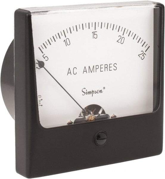 Simpson Electric - Analog, AC Ammeter, Panel Meter - 60 Hz, 0.002 Ohms at 60 Hz - Eagle Tool & Supply