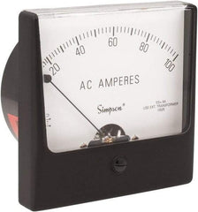 Simpson Electric - Analog, AC Ammeter, Panel Meter - 60 Hz, 0.008 Ohms at 60 Hz - Eagle Tool & Supply