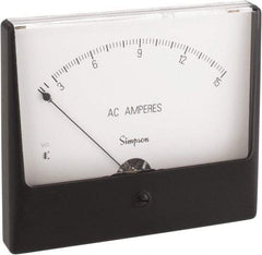 Simpson Electric - Analog, AC Ammeter, Panel Meter - 60 Hz, 0.0025 Ohms at 60 Hz - Eagle Tool & Supply