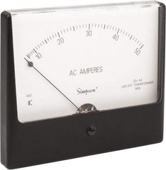 Simpson Electric - Analog, AC Ammeter, Panel Meter - 60 Hz, 0.008 Ohms at 60 Hz - Eagle Tool & Supply