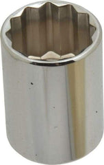 Blackhawk by Proto - 1/2" Drive, Standard Hand Socket - 12 Points, 1-1/2" OAL, Chrome Finish - Eagle Tool & Supply