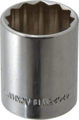 Blackhawk by Proto - 1/2" Drive, Standard Hand Socket - 12 Points, 1-1/2" OAL, Chrome Finish - Eagle Tool & Supply