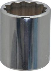 Blackhawk by Proto - 1/2" Drive, Standard Hand Socket - 12 Points, 1-3/4" OAL, Chrome Finish - Eagle Tool & Supply