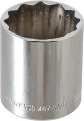 Blackhawk by Proto - 1/2" Drive, Standard Hand Socket - 12 Points, 1-13/16" OAL, Chrome Finish - Eagle Tool & Supply