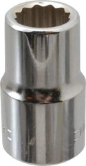 Blackhawk by Proto - 1/2" Drive, Standard Hand Socket - 12 Points, 1-1/2" OAL, Chrome Finish - Eagle Tool & Supply