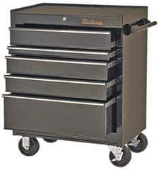 Blackhawk by Proto - 5 Drawer 1,400 Lb Capacity Steel Tool Roller Cabinet - 27" Wide x 35" High x 18" Deep, Ball Bearing Drawer Slides, Black - Eagle Tool & Supply