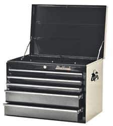 Blackhawk by Proto - 1 Compartment 5 Drawer Top Tool Chest - 27" Wide x 18" Deep x 19" High, Steel, Black - Eagle Tool & Supply