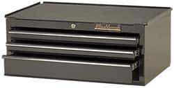 Blackhawk by Proto - 3 Drawer Intermediate Tool Chest - 27" Wide x 18" Deep x 11-1/2" High, Steel, Black - Eagle Tool & Supply